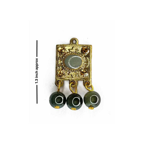 Dark Grey Color Hanging Style Square Fancy Buttons Set Of 10