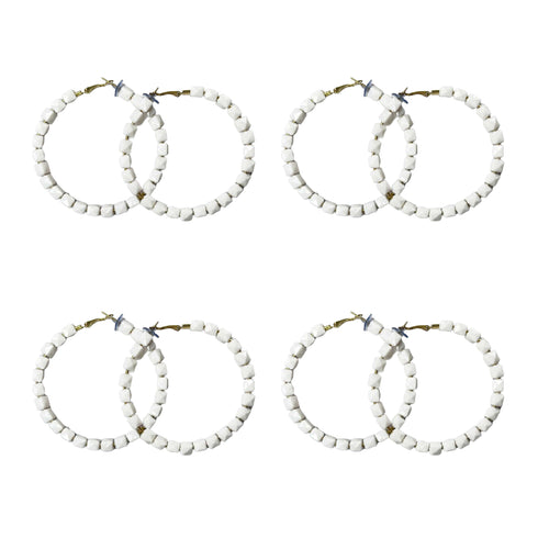 White Color Round Shape Hoop(Bali)