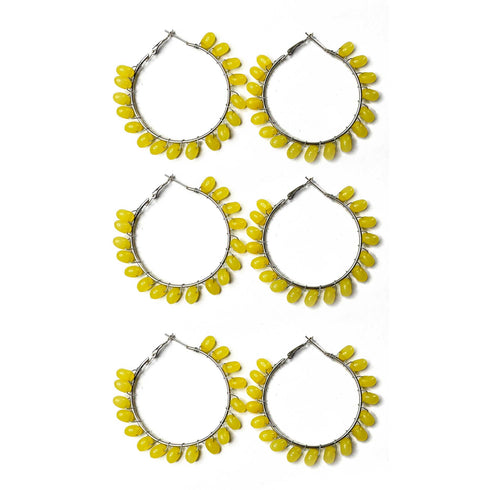 Yellow Color Round Shape Hoop(Bali)