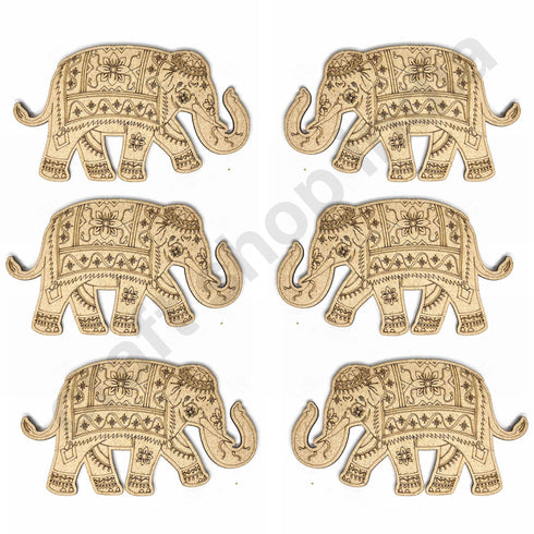 Mdf Engraved Elephant 6 Inch