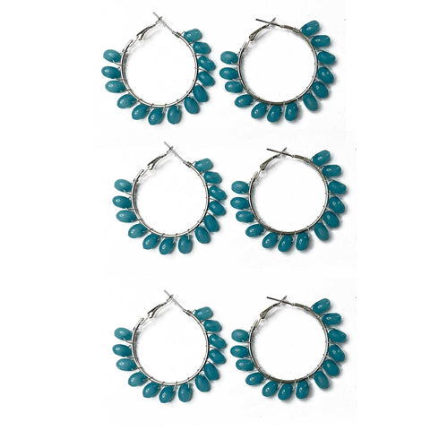 Teal Green Color Round Shape Hoop (Bali)