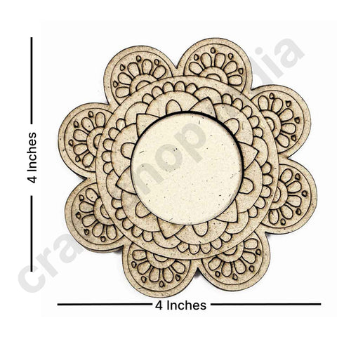 Engraved Floral Cutting Tea Light Holder Set of 6