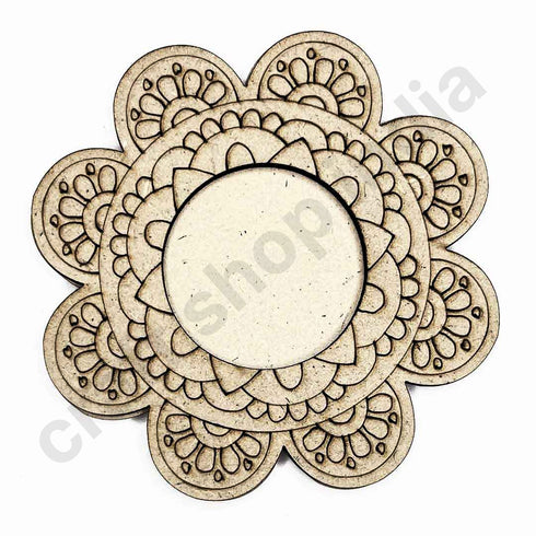 Engraved Floral Cutting Tea Light Holder Set of 6