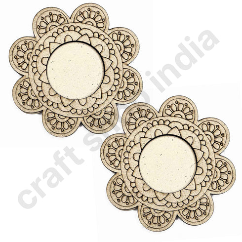 Engraved Floral Cutting Tea Light Holder Set of 6