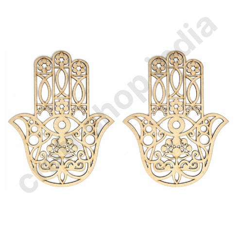 Hamsa Hand With Laser Cutting Design, Diy | Art Decor | Showpieces For Home Decor | Office | Wall Hanging Nazar Battu Decoration Items 8IN