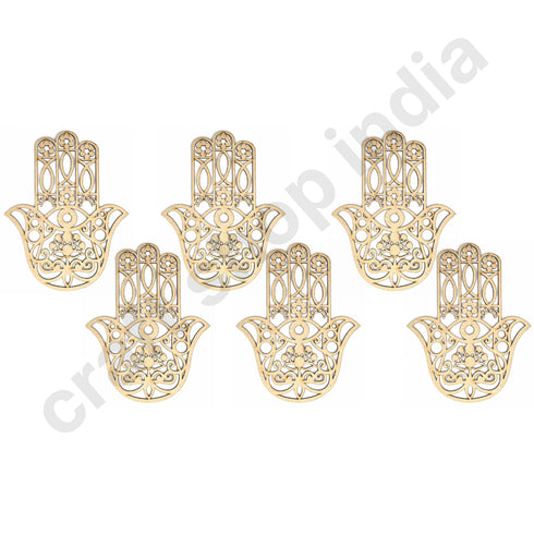 Hamsa Hand With Laser Cutting Design, Diy | Art Decor | Showpieces For Home Decor | Office | Wall Hanging Nazar Battu Decoration Items 8IN