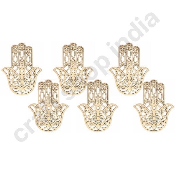 Hamsa Hand With Laser Cutting Design, Diy | Art Decor | Showpieces For Home Decor | Office | Wall Hanging Nazar Battu Decoration Items 8IN | craft shop india | india craft shop | shop craft | mdf | craft shop india | india craft shop \ craft shop | crafgt shop india
