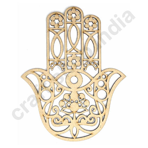 Hamsa Hand With Laser Cutting Design, Diy | Art Decor | Showpieces For Home Decor | Office | Wall Hanging Nazar Battu Decoration Items 8IN