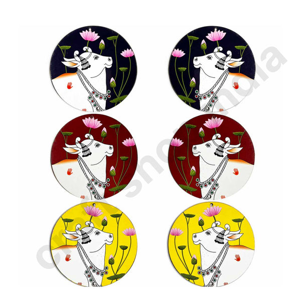 Multicolor Pichwai Cow With Lotus Mdf | Multicolor | Pichwai Cow | Lotus MDF | Pichwai Art | craft shop india | indian craft shop | handmade art | art craft | craft online artificial flower | craft shop | wooden miniature | solawood flower | decoration essectials | wedding decoration | flower bunches | craft store online | online craft | indian art craft | indian craft store