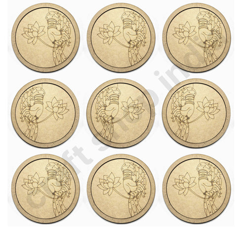 Lotus In Hand Design Engraved Wall Plate Base With Frame