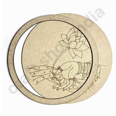 Lotus In Hand Design Engraved Wall Plate Base With Frame