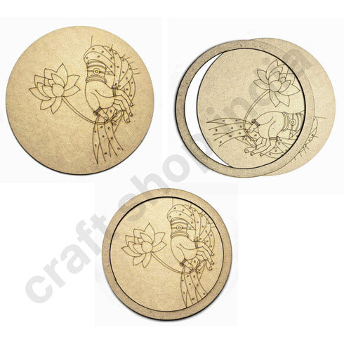 Lotus In Hand Design Engraved Wall Plate Base With Frame