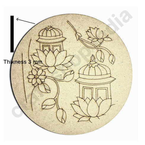 Temple Design Engraved Wall Plate Base With Frame | Temple Design Engraved | Wall Plates | Base | Plates with Frame | MDF | MDF Cutouts | Craft | Art Craft | craft shop india | indian craft shop | handmade art | art craft | craft online artificial flower | craft shop | wooden miniature | solawood flower | decoration essectials | wedding decoration | flower bunches | craft store online | online craft | indian art craft | indian craft store