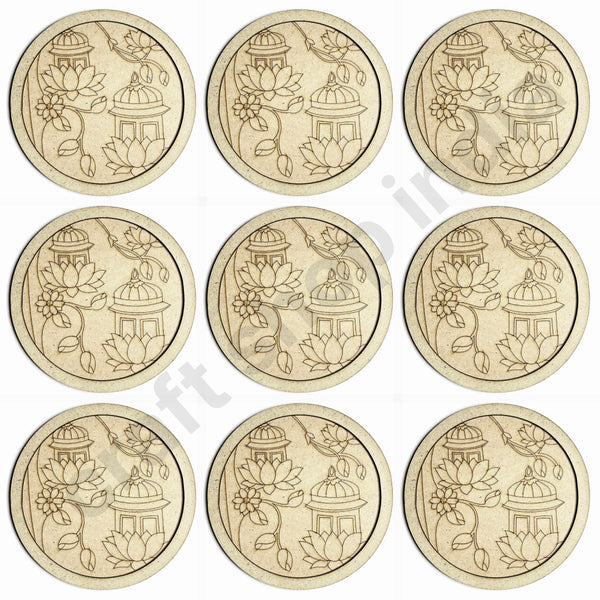 Temple Design Engraved Wall Plate Base With Frame | Temple Design Engraved | Wall Plates | Base | Plates with Frame | MDF | MDF Cutouts | Craft | Art Craft | craft shop india | indian craft shop | handmade art | art craft | craft online artificial flower | craft shop | wooden miniature | solawood flower | decoration essectials | wedding decoration | flower bunches | craft store online | online craft | indian art craft | indian craft store