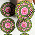 Green & Pink Color Pichwai Lotus Mdf