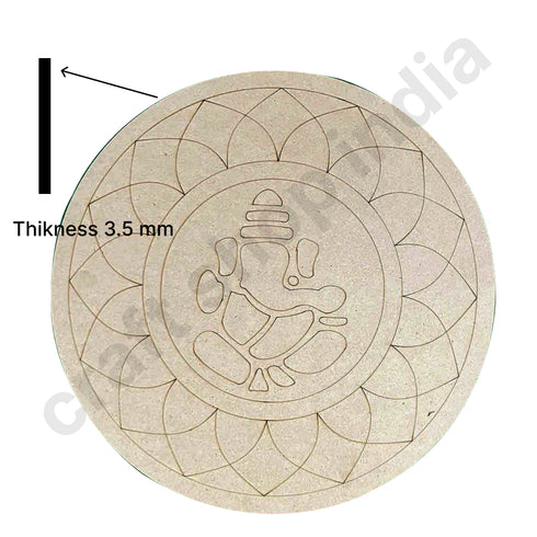 Lord Ganesha Mandala Design MDF Engraved Base 12 INCH