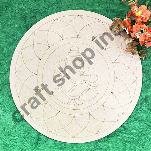 Lord Ganesha Mandala Design MDF Engraved Base 12 INCH