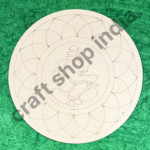 Lord Ganesha Mandala Design MDF Engraved Base 12 INCH