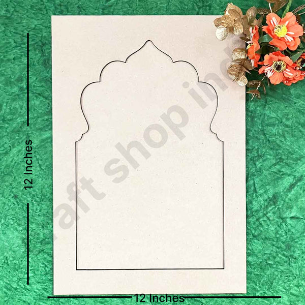 Jharokha Mdf Cutout for DIY Art And Craft | Wall Hanging Decorations, Festival Gift, Wedding 13.inch | craft shop india | india craft shop | shop craft | india craft shop | shop craft