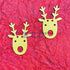 Golden Glittered Christmas Dear Set Of 2