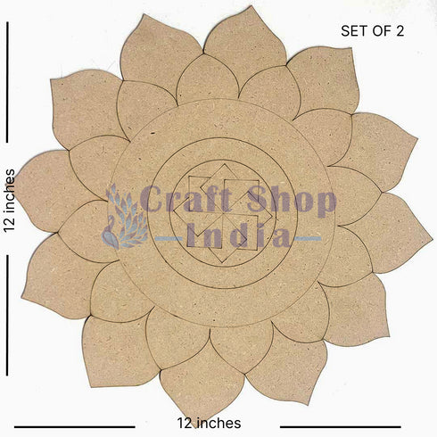 Flower Mandala Swastik Design MDF Engraved Base