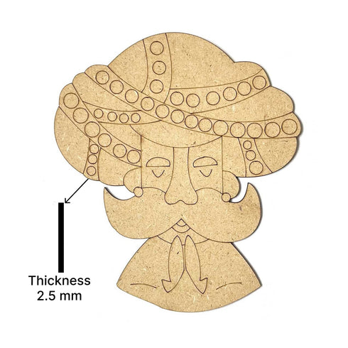 Jharokha With Padharo Sa and Ram Ram Sa Mdf Cutout 13 inches Set of 2