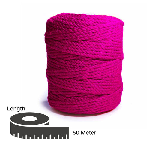 Rani Pink - 4 mm Twisted Macrame Cord