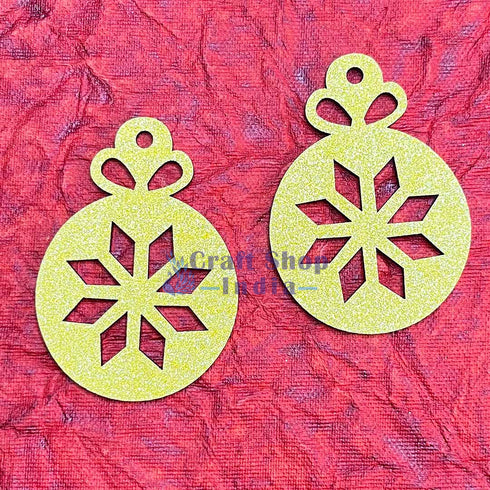 Golden Glittered Christmas Bubble Set Of 2