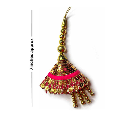 Rani Pink Color Cone Hanging/Lumba Pack Of 2