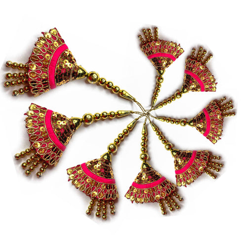 Rani Pink Color Cone Hanging/Lumba Pack Of 2