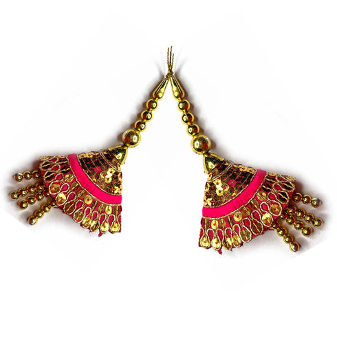 Rani Pink Color Cone Hanging/Lumba Pack Of 2