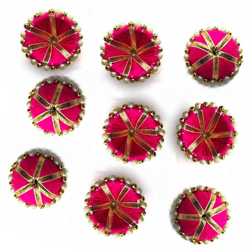 Rani Pink Color Gota | Gota & Beads | Beads | Beads Katori | Beads Katori Umbrella | Set of 10 | Decoration | Craft | Art | Product Design | Katori | Rani Pink Color | Craft Shop India