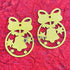 Golden Glittered Christmas Bells(2) Set Of 2