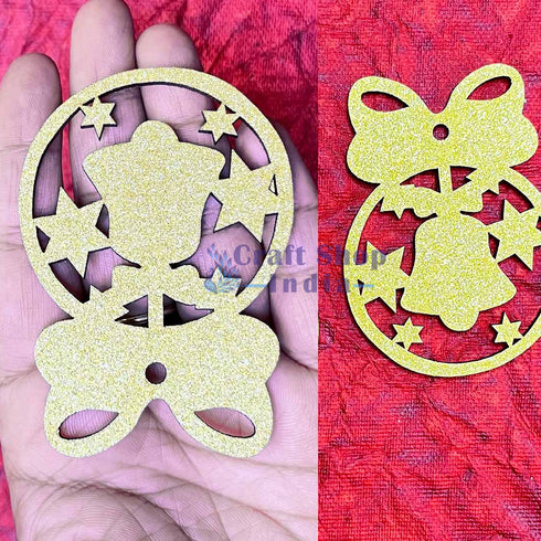 Golden Glittered Christmas Bells(2) Set Of 2