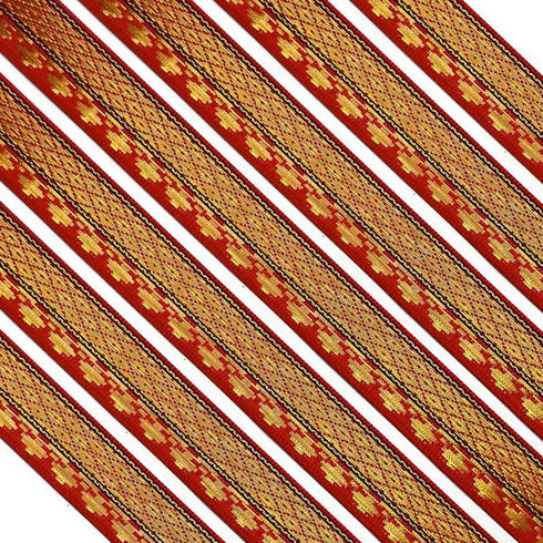 Red & Golden Zari Color Weaving Border 1.5 Inch- ( 5 mtr )