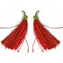 Red Color Thread Tassels With Metal Hanging Set Of 20
