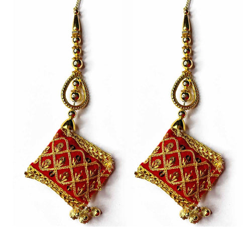 Red Color Velvet Hanging/Lumba Pack Of 2
