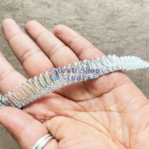 Silver Gota Frill Lace & Border ( 9mtr )