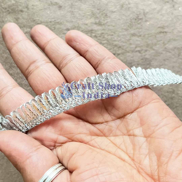 Silver Gota Frill Lace & Border ( 9mtr )