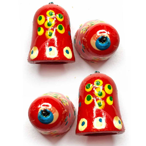 Red Color Wooden Bell Miniature