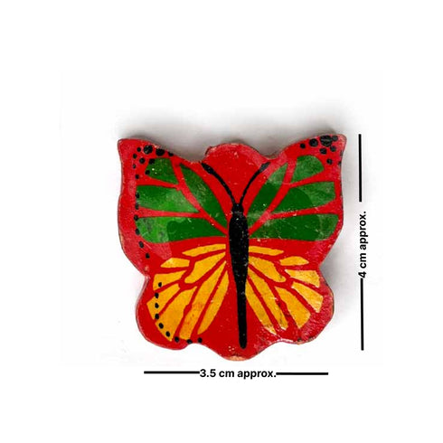 Red Color Wooden Butterfly