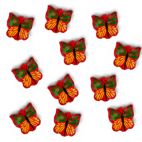 Red Color Wooden Butterfly