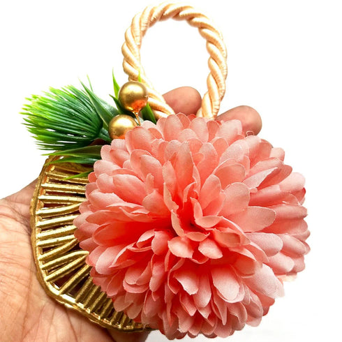 Peach Large Carnation Flower Bunch Pack of 2 for Festive & Wedding Decoration | Craft Shop India