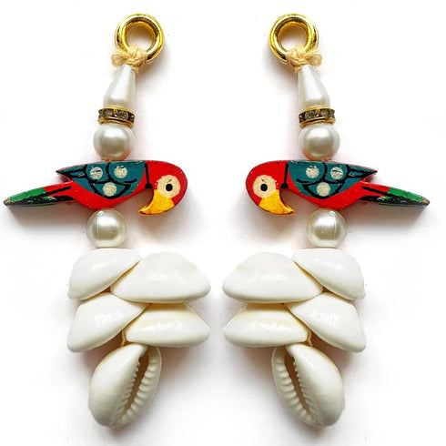 Kaudi & Red Parrot Tassels Latkan Set Of 10 For Saree Pallu, Dupatta, Blouse, Dress DIY, Art & Craft | Craft Shop India