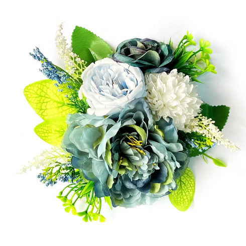 Shades Of Blue Color Big Size Flower Bunch Pack Of 2 for Trousseau & Gift Packaging, Wedding & Festive Decoration | Craft Shop India