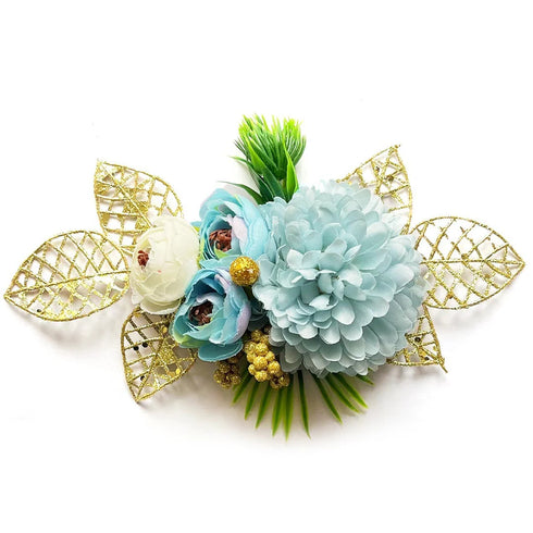 Sky Blue Color Carnation Flower Bunch Pack of 2 for Trousseau & Wedding Decoration | Craft Shop India