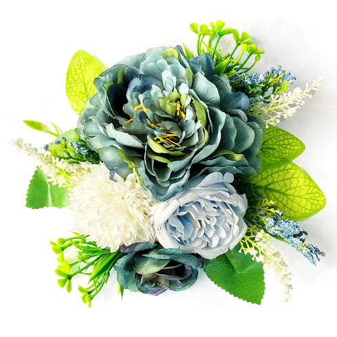 Shades Of Blue Color Big Size Flower Bunch Pack Of 2 for Trousseau & Gift Packaging, Wedding & Festive Decoration | Craft Shop India