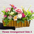 Pink Flower Decorative Multi Floral Wooden Pot Centerpiece 14 x 6 x 10 Inch | Craft Shop India