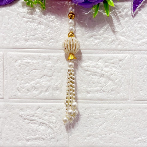 Purple Flower Beaded Lotus Bandhanwar Toran for Door Entrance | 40 Inch | Craft Shop India