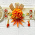 Orange Flower with White Jute Chakra Bandhanwar Toran for Door Entrance | 40 Inch | Craft Shop India
